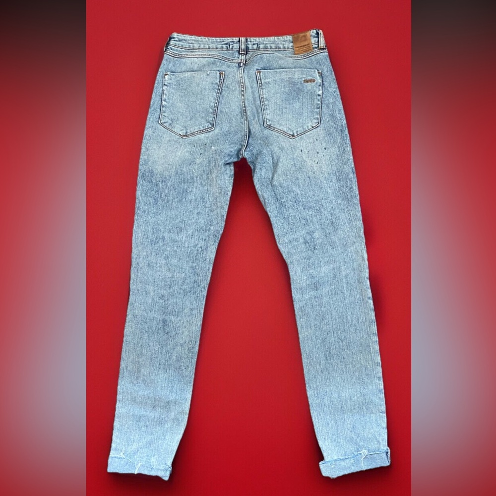 Zara Basic Jeans Women's Sz 4 Denim Z1975 Ankle Cuffed Mid Rise Straight Leg - Picture 3 of 16